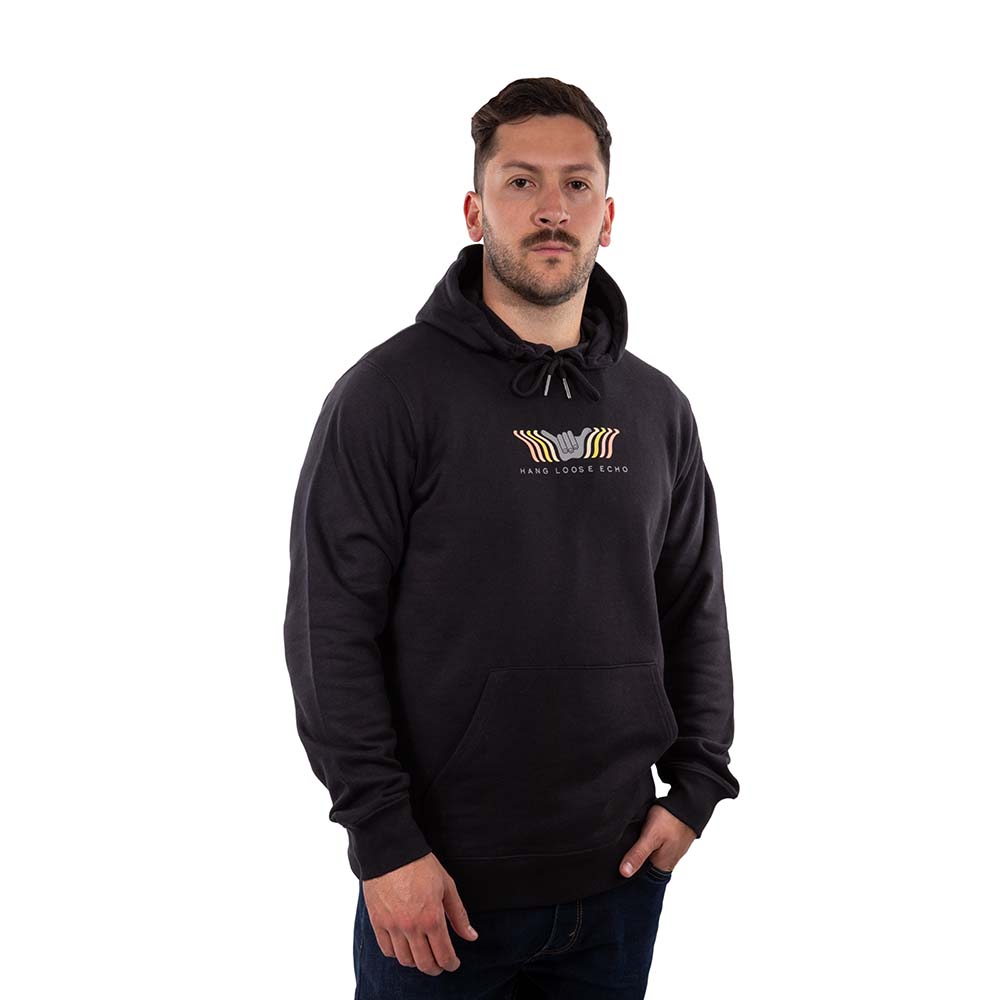 POLERON HOODIE HANG LOOSE ECHO HOMBRE NEGRO