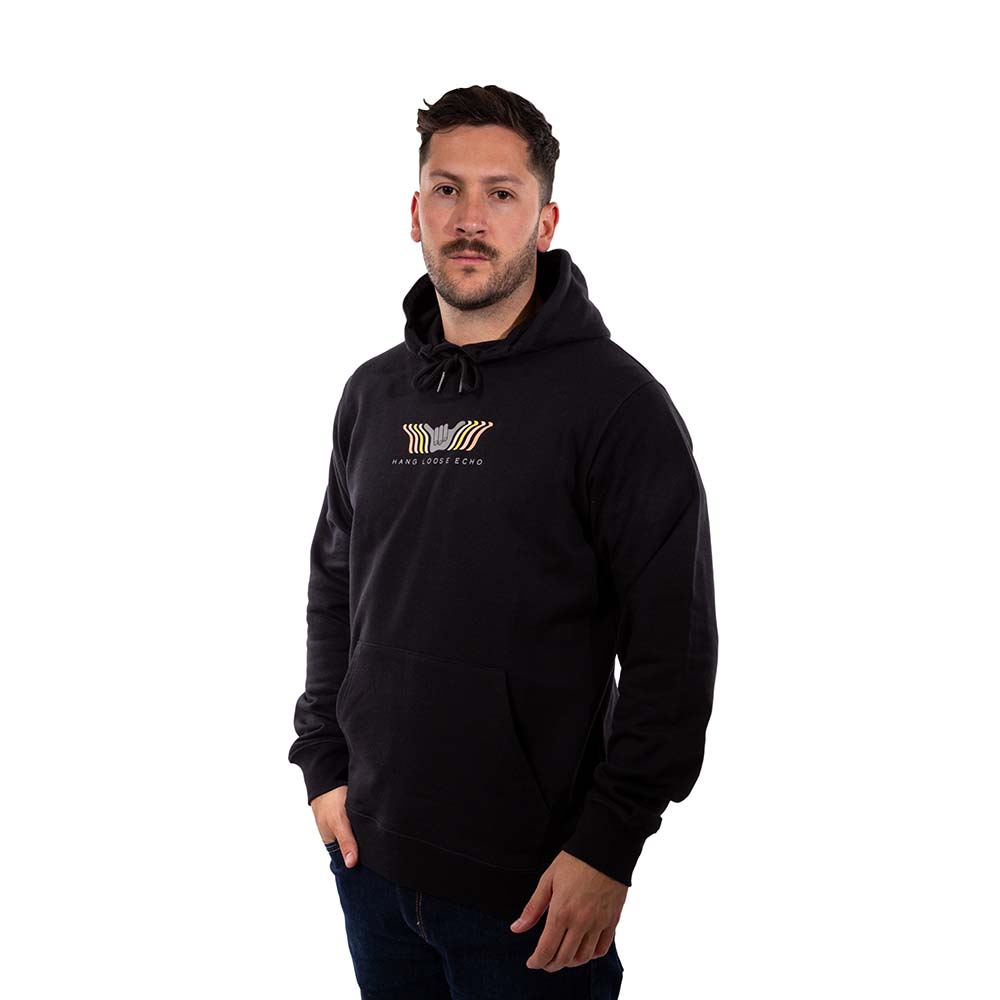 POLERON HOODIE HANG LOOSE ECHO HOMBRE NEGRO