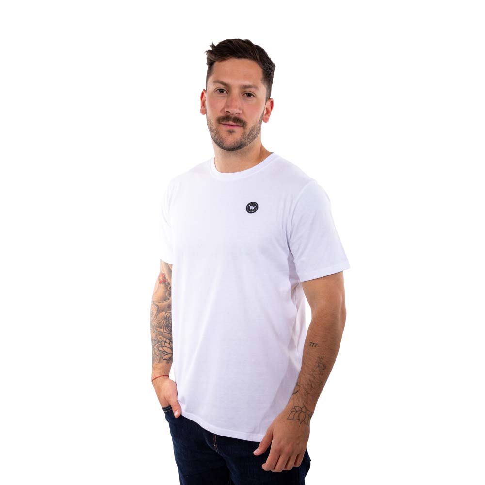 POLERA MANGA CORTA HANG LOOSE LOGOLABEL HOMBRE BLANCO