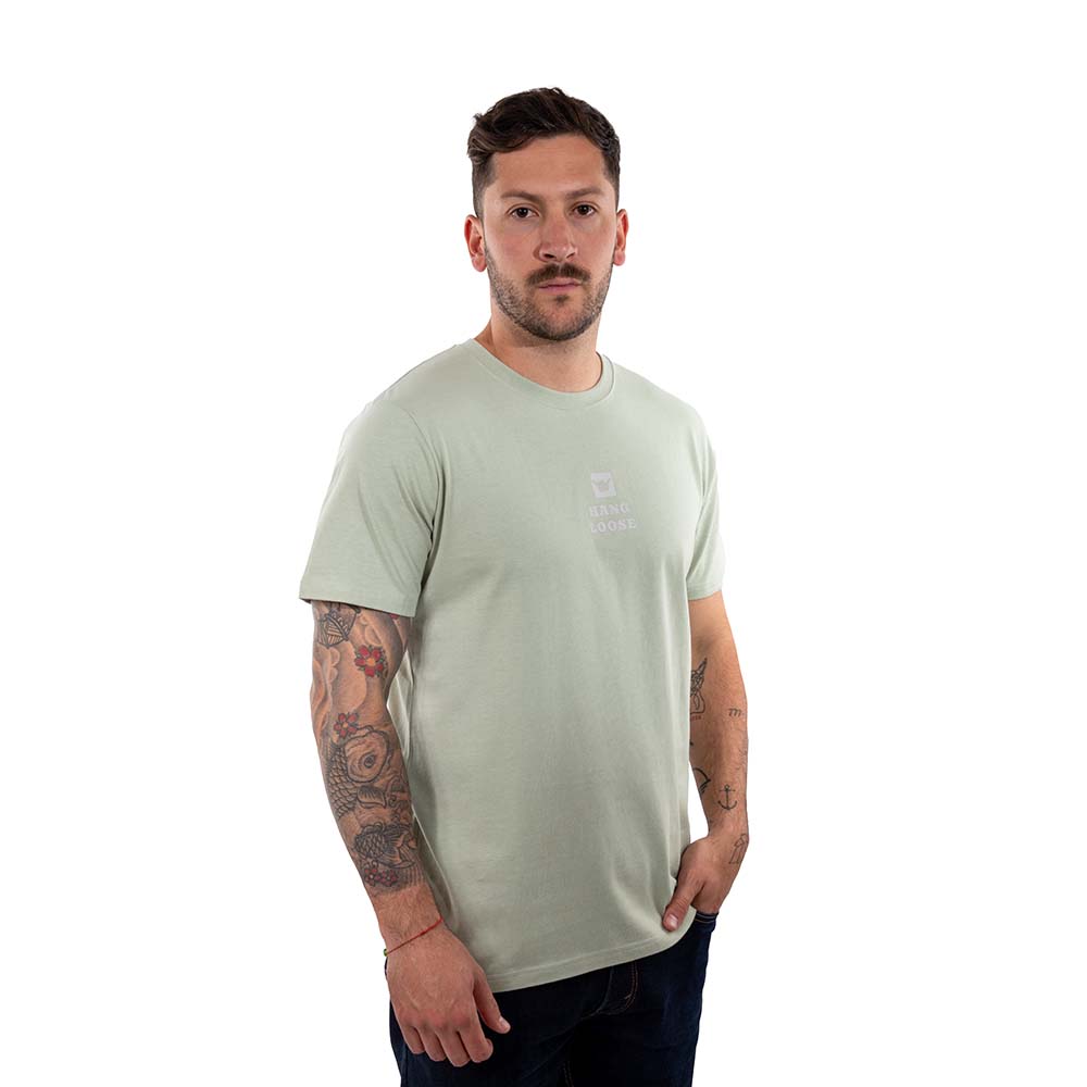 POLERA MANGA CORTA HANG LOOSE MIDLOGO HOMBRE VERDE AGUA