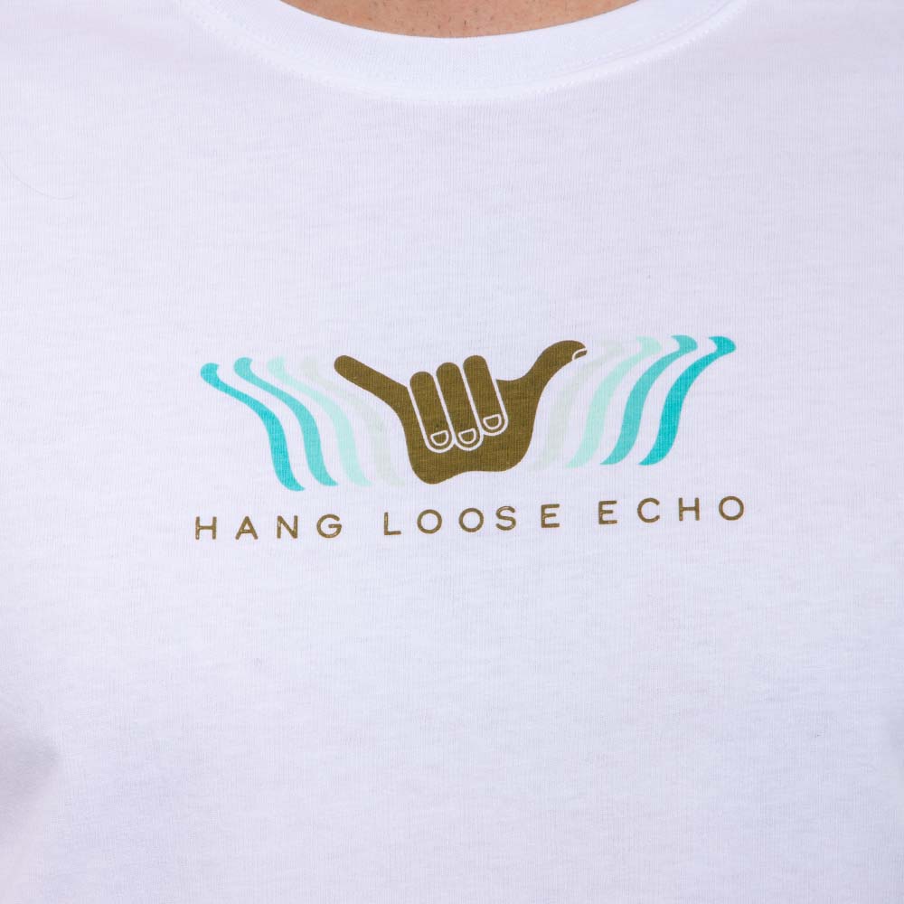 POLERA MANGA CORTA HANG LOOSE ECHO HOMBRE BLANCO