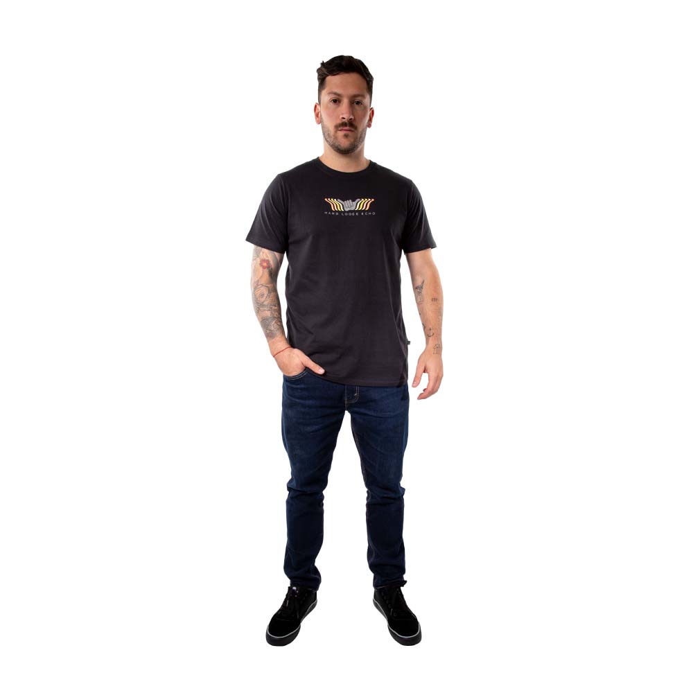 POLERA MANGA CORTA HANG LOOSE ECHO HOMBRE GRIS OSCURO