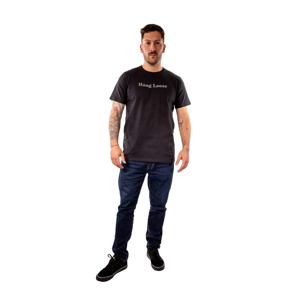 POLERA MANGA CORTA HANG LOOSE SALTY HOMBRE NEGRO