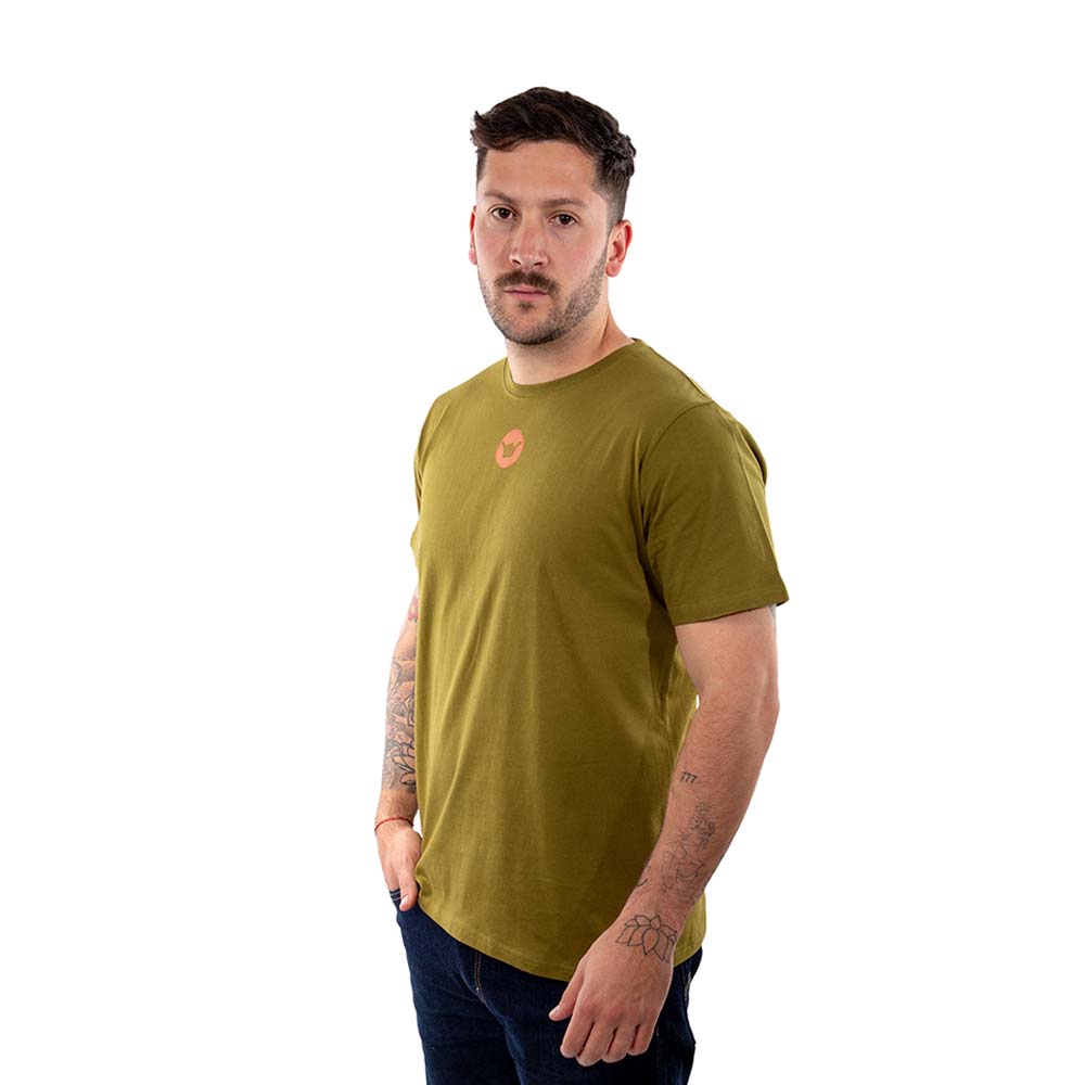 POLERA MANGA CORTA HANG LOOSE MOUNTAIN HOMBRE VERDE MUSGO