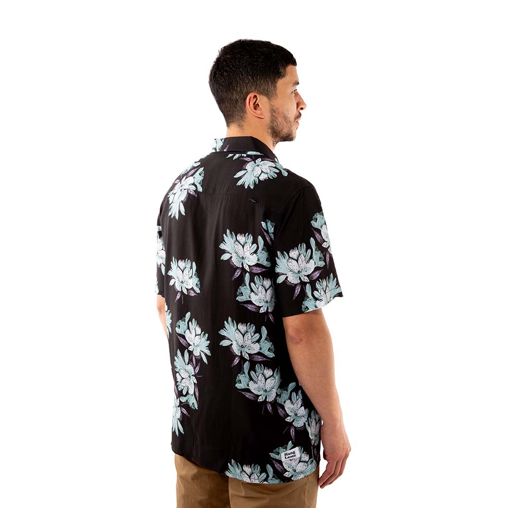 Camisa Manga Corta Hombre Florida Negro Hang Loose