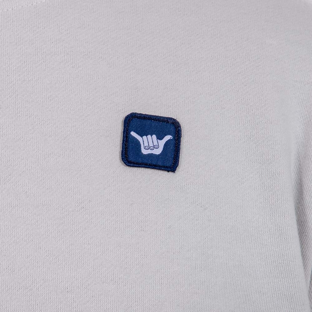 Poleron Hombre Crew Neck Minilogo Gris Claro Hang Loose