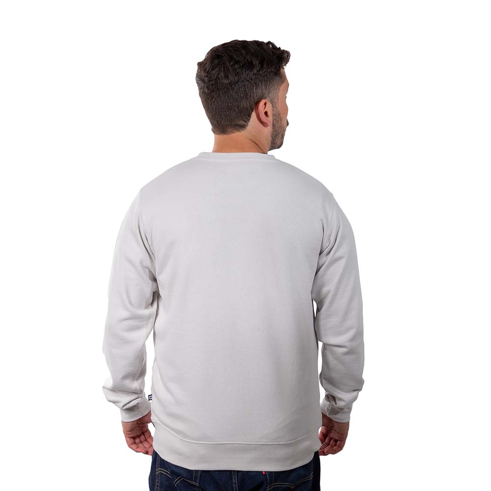 Poleron Hombre Crew Neck Minilogo Gris Claro Hang Loose