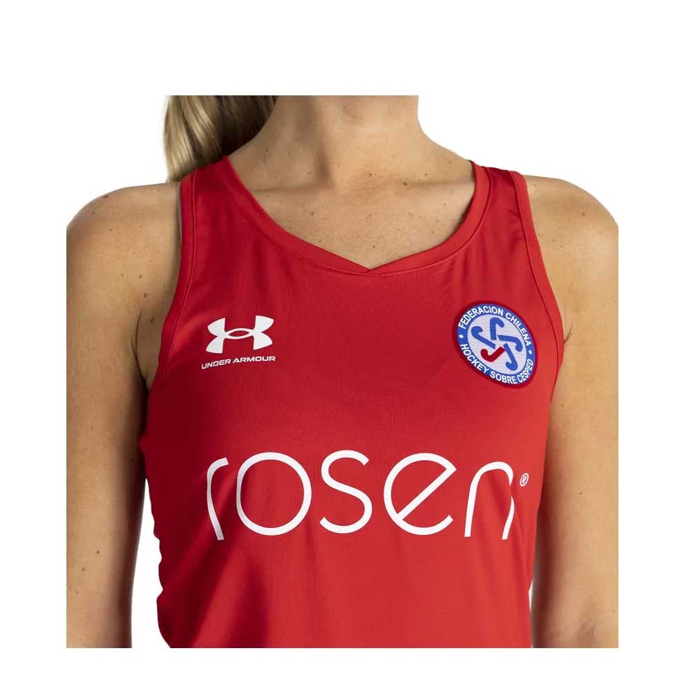 Polera Mujer Deportiva Sin Mangas Rojo Under Armour