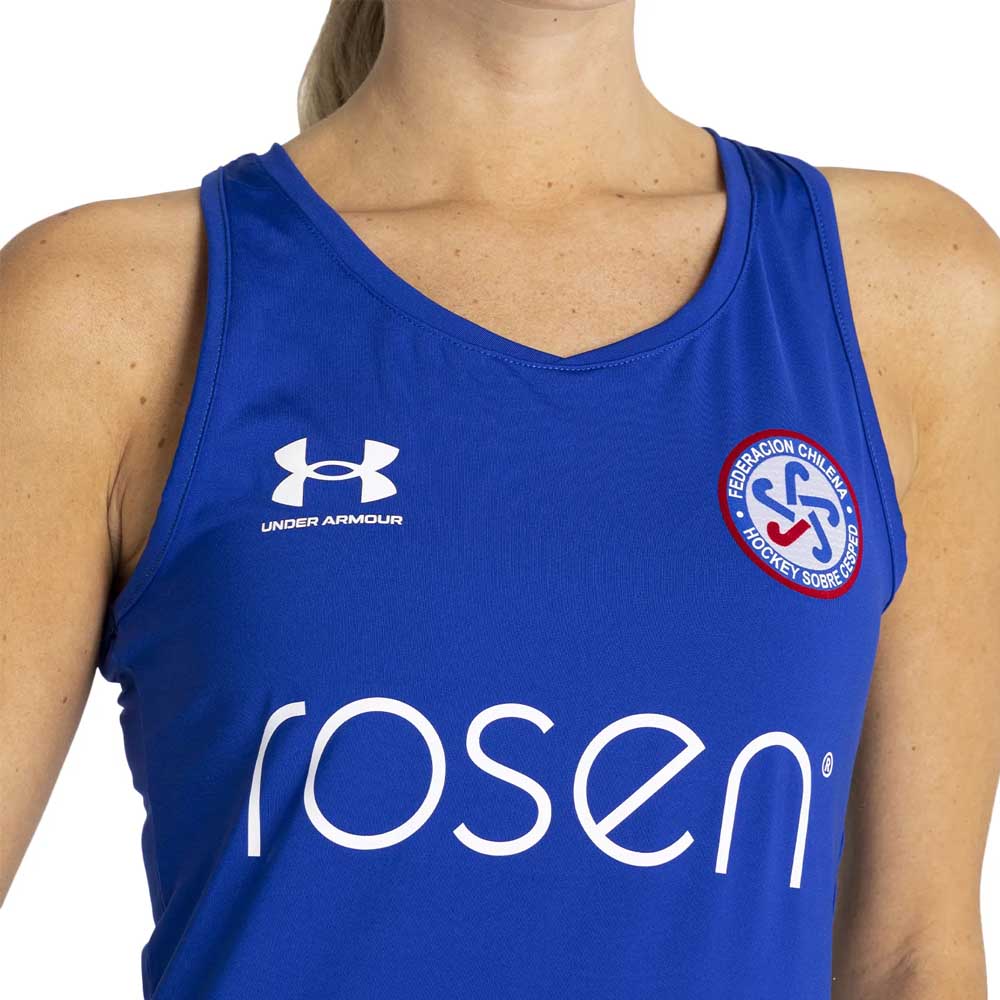 Polera Mujer Deportiva Sin Mangas Azul Under Armour