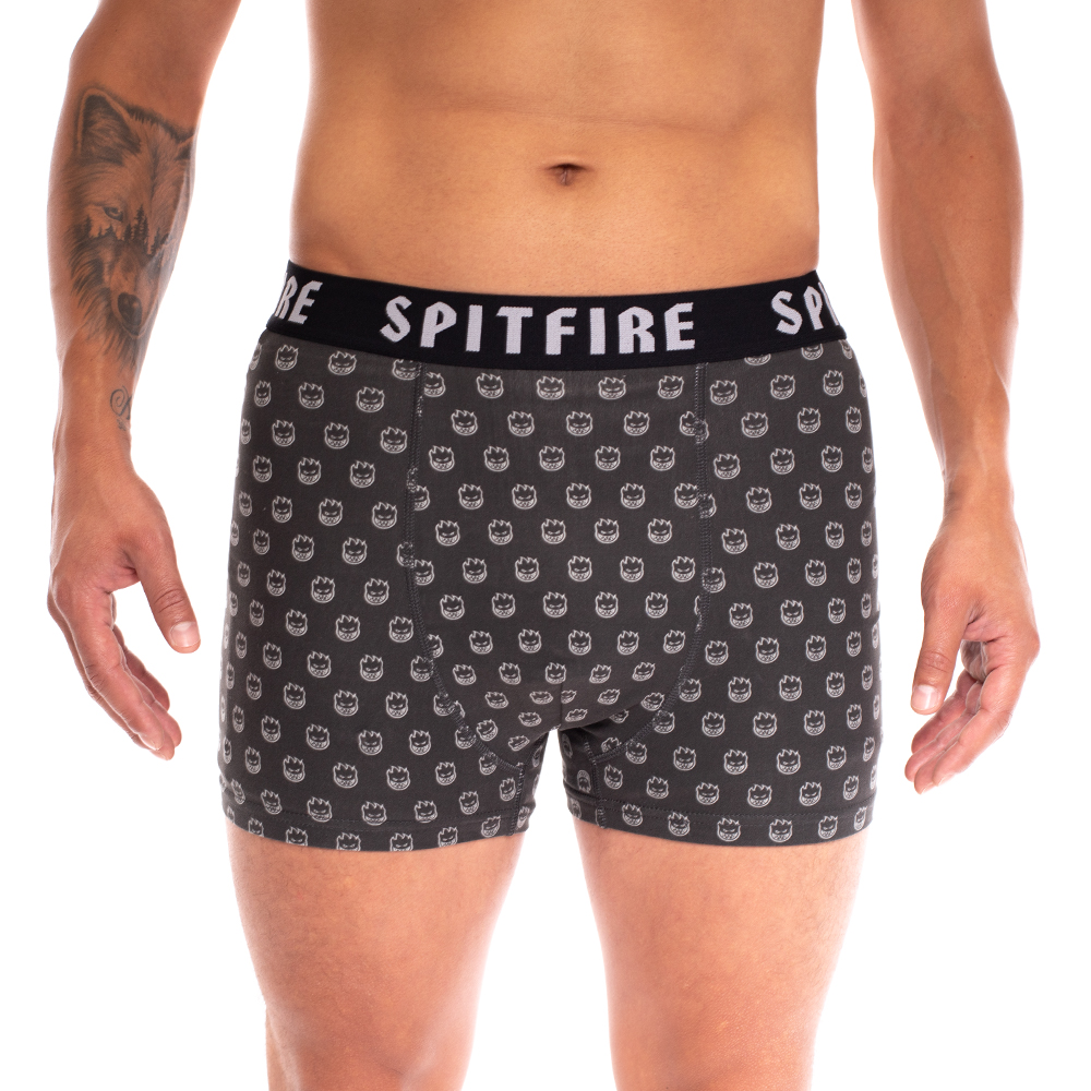 Pack 2 Boxer Hombre Print Gris Negro Spitfire