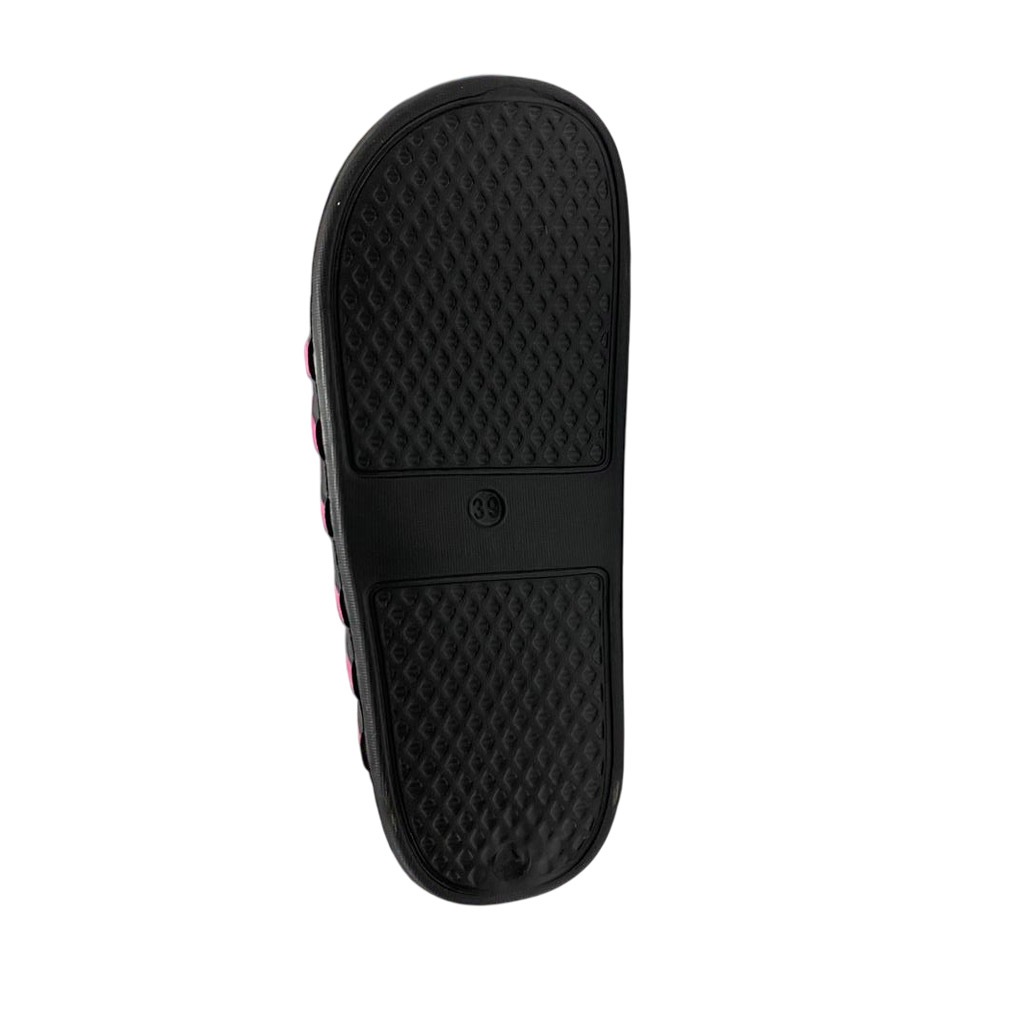 Sandalia Negro Fucsia Mujer