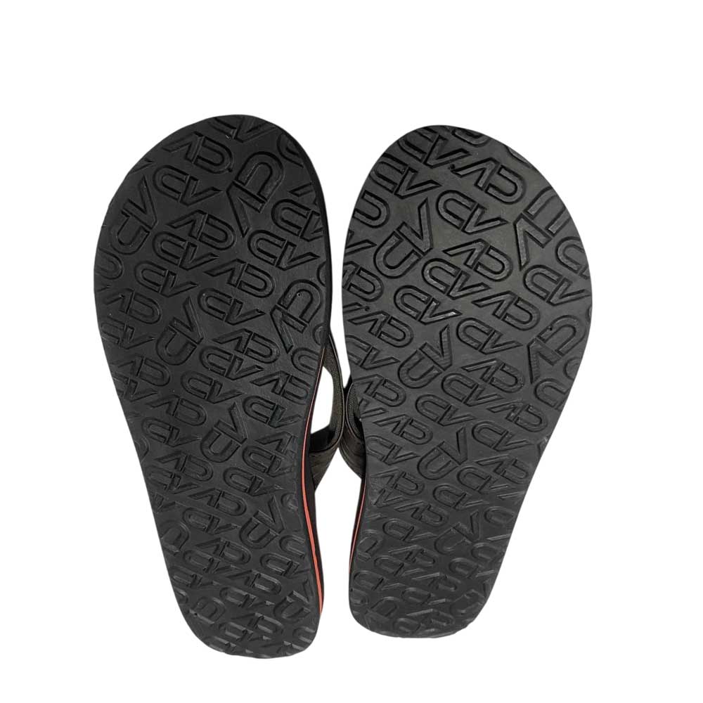 Sandalia Negro Naranja Mujer Floral