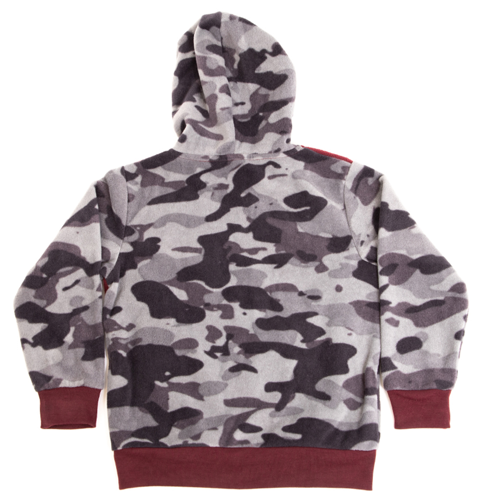 poleron micropolar full zipper infantil spitfire burdeo gris camo