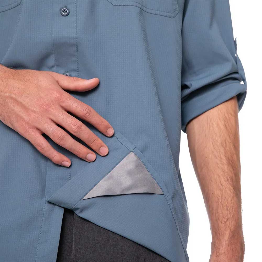 Camisa Hombre Manga Larga Hi-Tec Azul