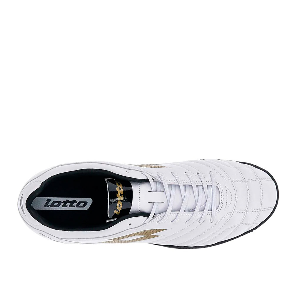 Zapatilla Baby Futbol Hombre Lotto - Stadio 705 TF Blanco Dorado