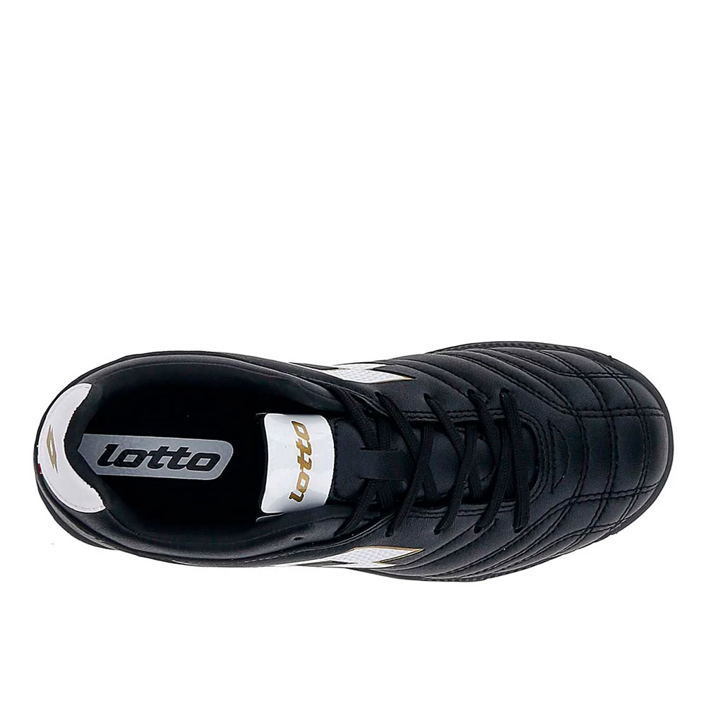 Zapato de Baby Futbol Juvenil Lotto - Stadio 705 TF JR Negro Blanco