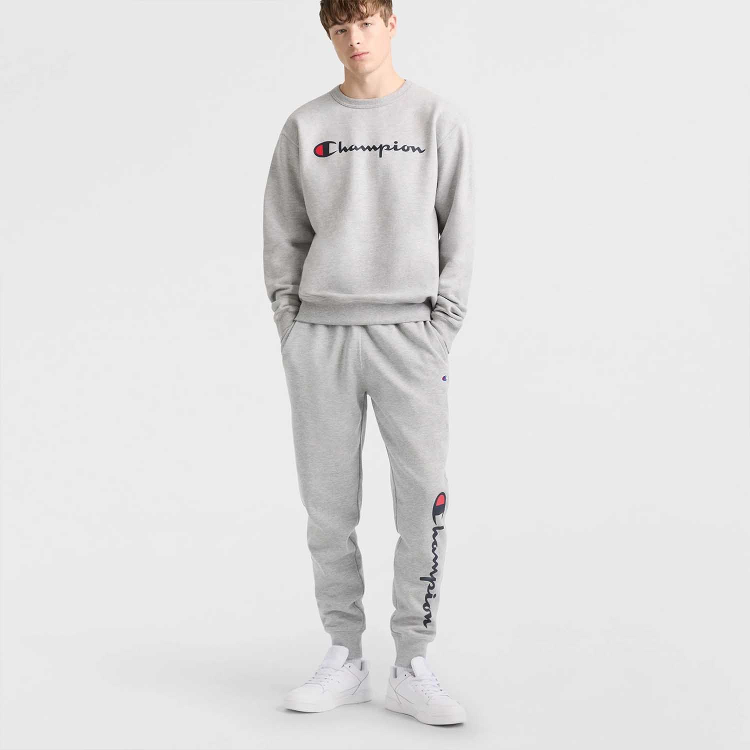 Poleron Hombre Champion Gris Crew