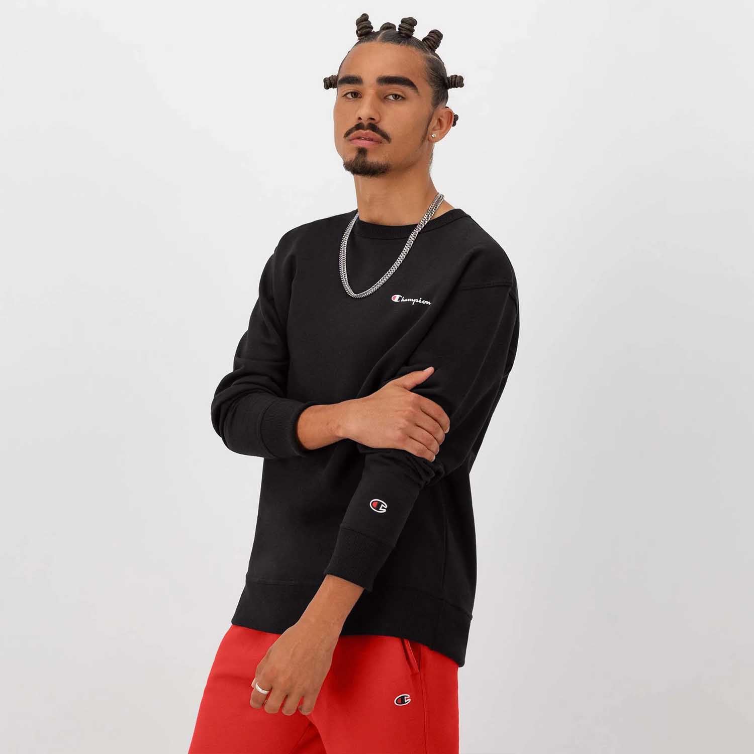 Poleron Hombre Champion Crew Negro