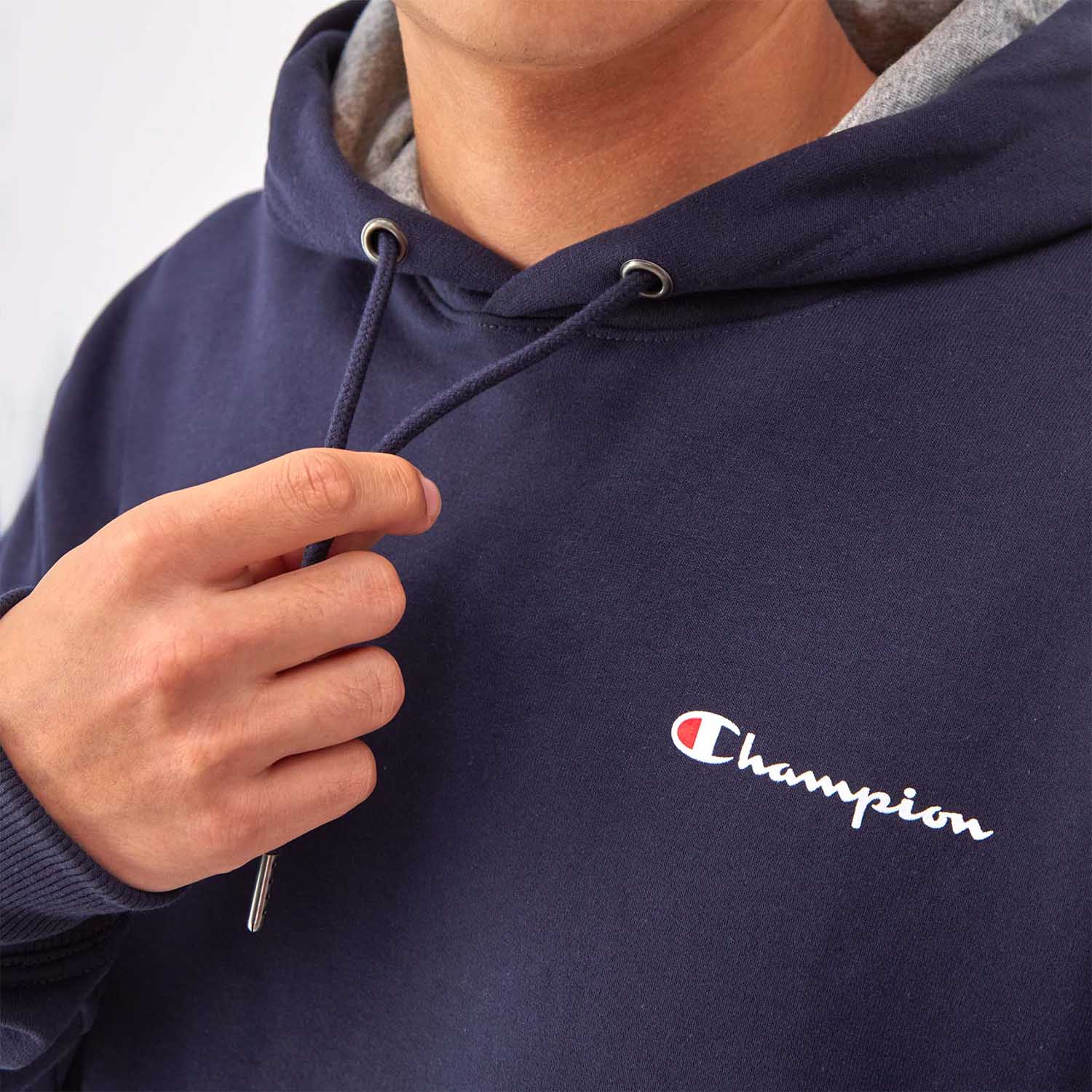 Poleron Hombre Champion Hoodie Powerblend Graphic Azul