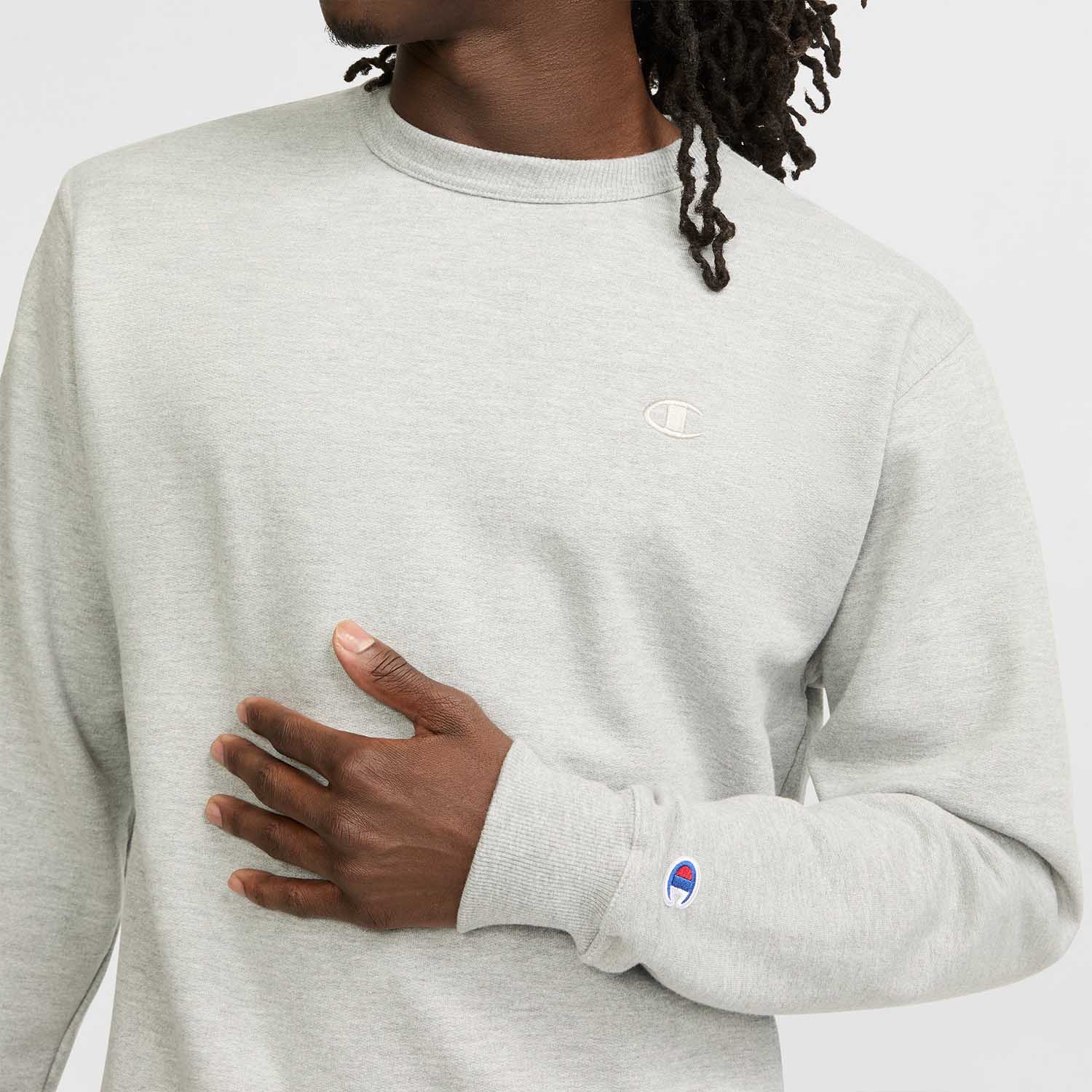 Poleron Hombre Champion Crew Fleece Gris Claro