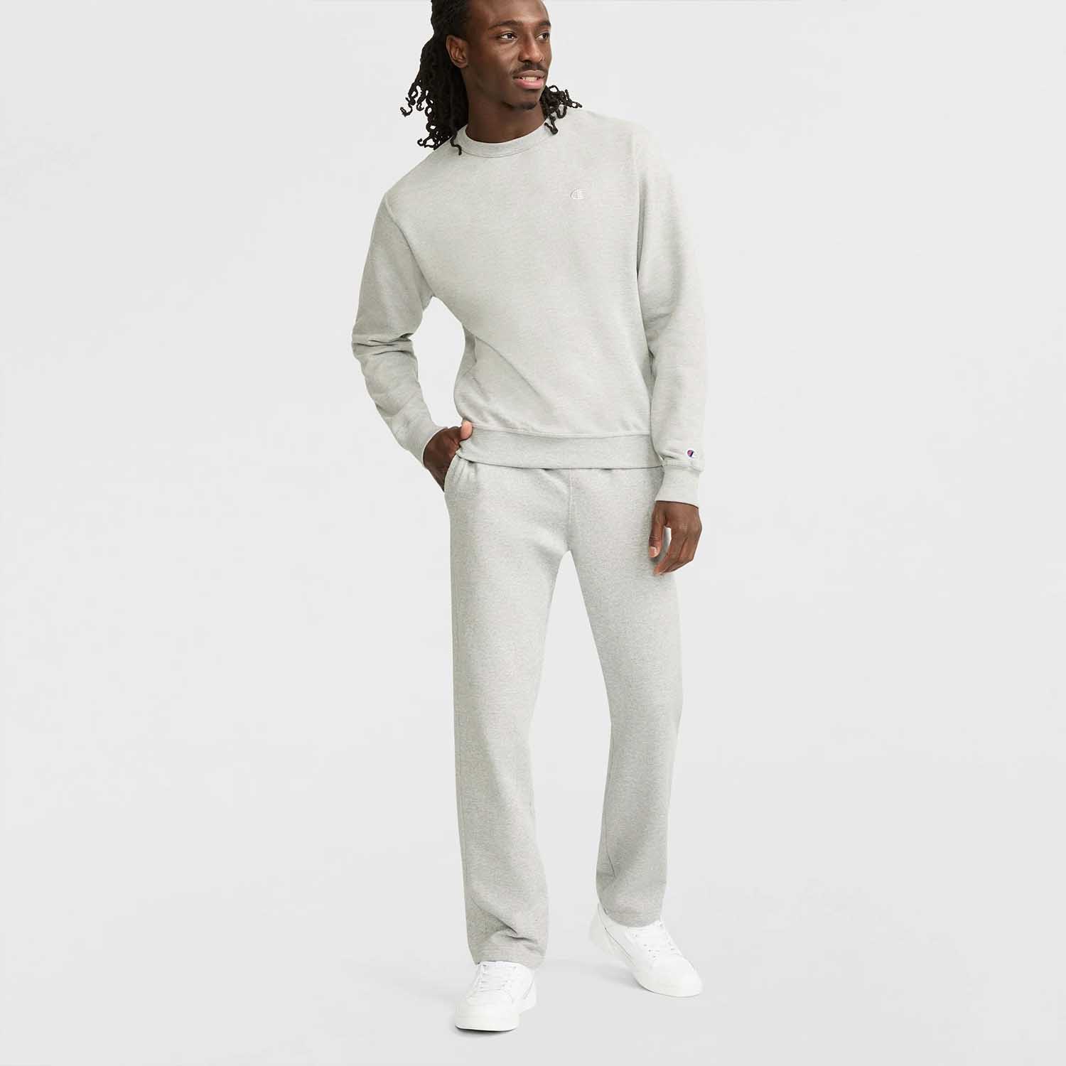Poleron Hombre Champion Crew Fleece Gris Claro