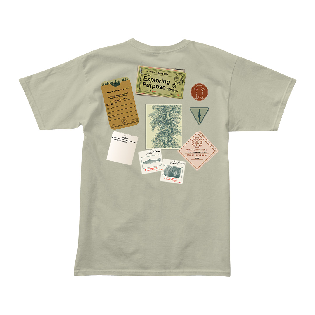 Polera Hombre Grizzly Griptape Bulletin Board Beige