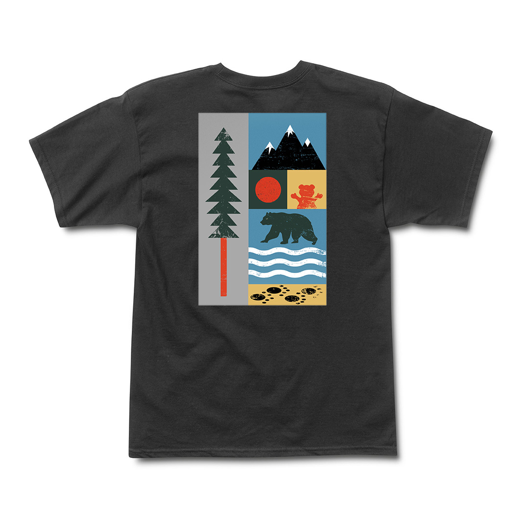 Polera Hombre Grizzly Griptape Trad Lightly Negro