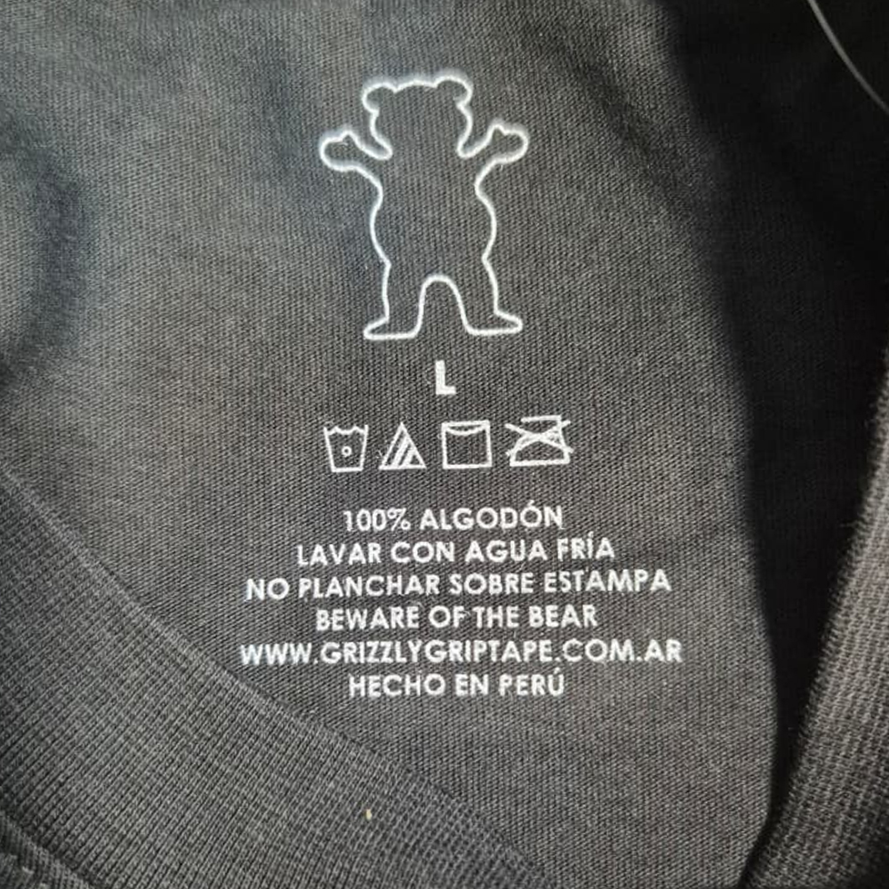 Polera Hombre Grizzly Griptape Trad Lightly Negro