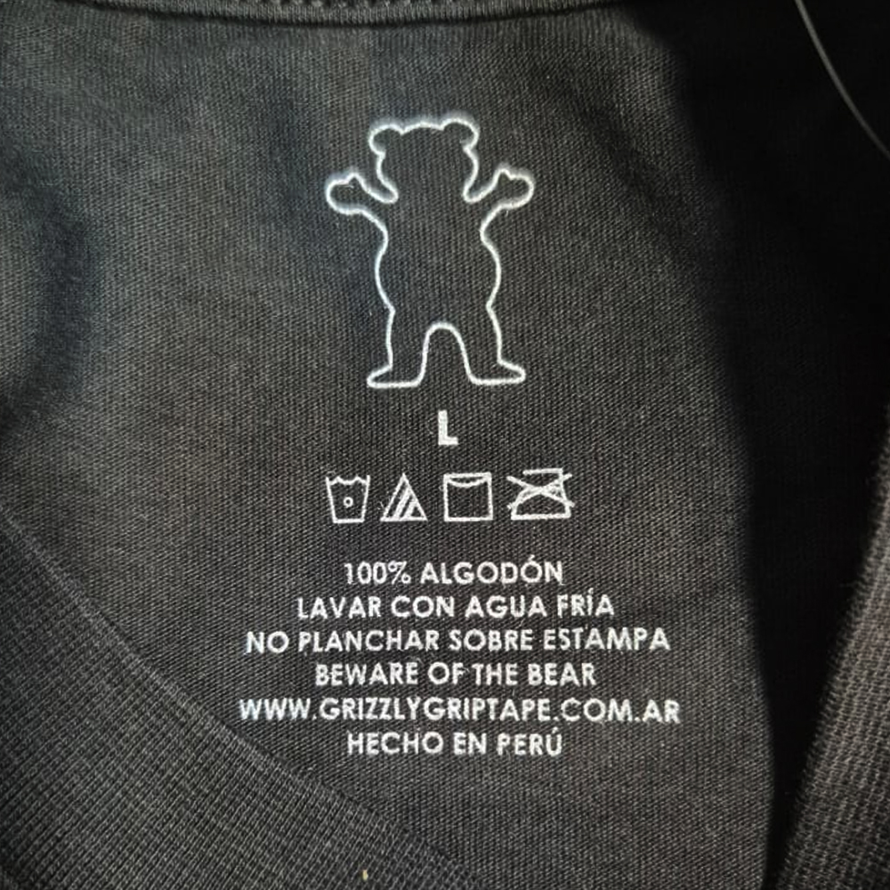 Polera Hombre Grizzly Griptape Glacier Negro