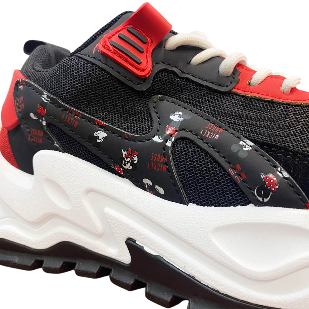 Zapatillas Deportivas Mickey Infantil Negro - Rojo
