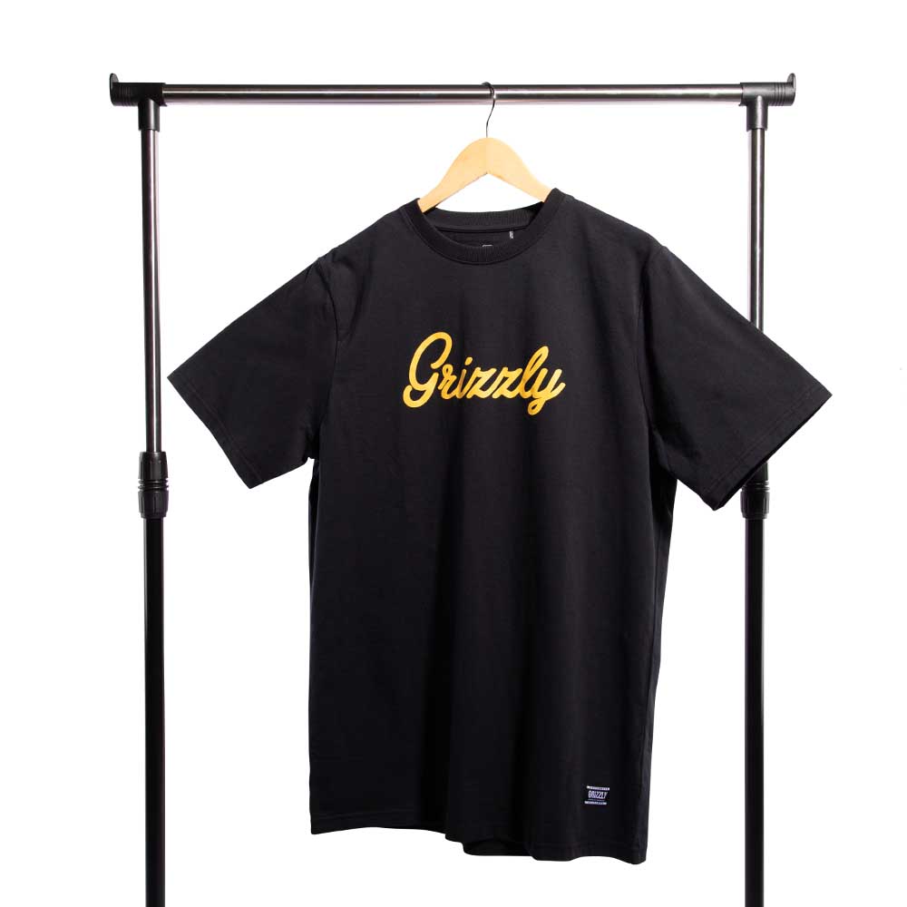 Polera Hombre Grizzly Griptape Print Script Negro