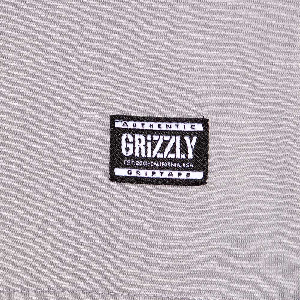 Polera Hombre Grizzly Griptape Print Script Gris
