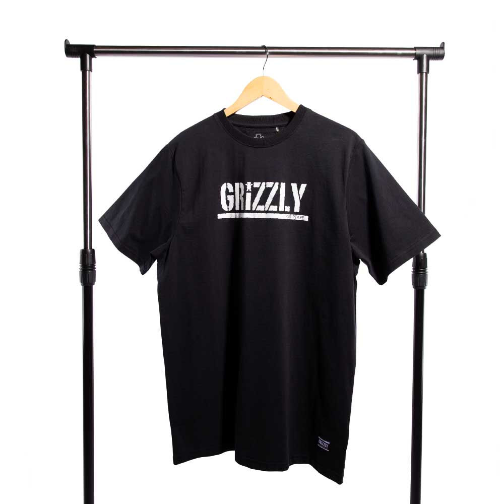 Polera Hombre Grizzly Griptape Print Script Logo Negro