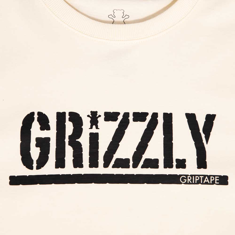 Polera Hombre Grizzly Griptape Print Script Logo Off White