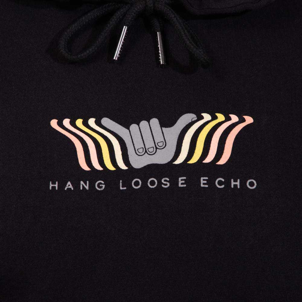 Poleron Hombre Hoodie Echo Negro Hang Loose