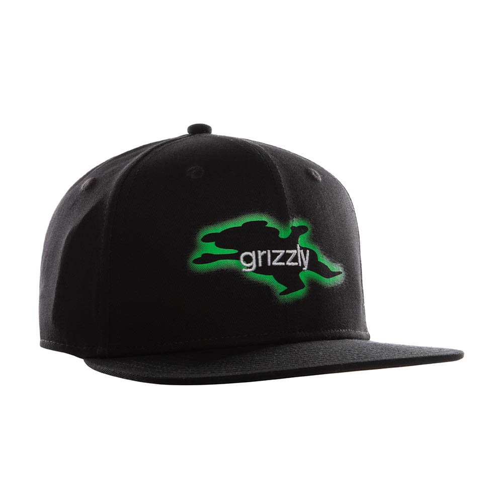 Jockey High Beam Snapback Hat Bear Print + Grizzly Word Embroidery Flat