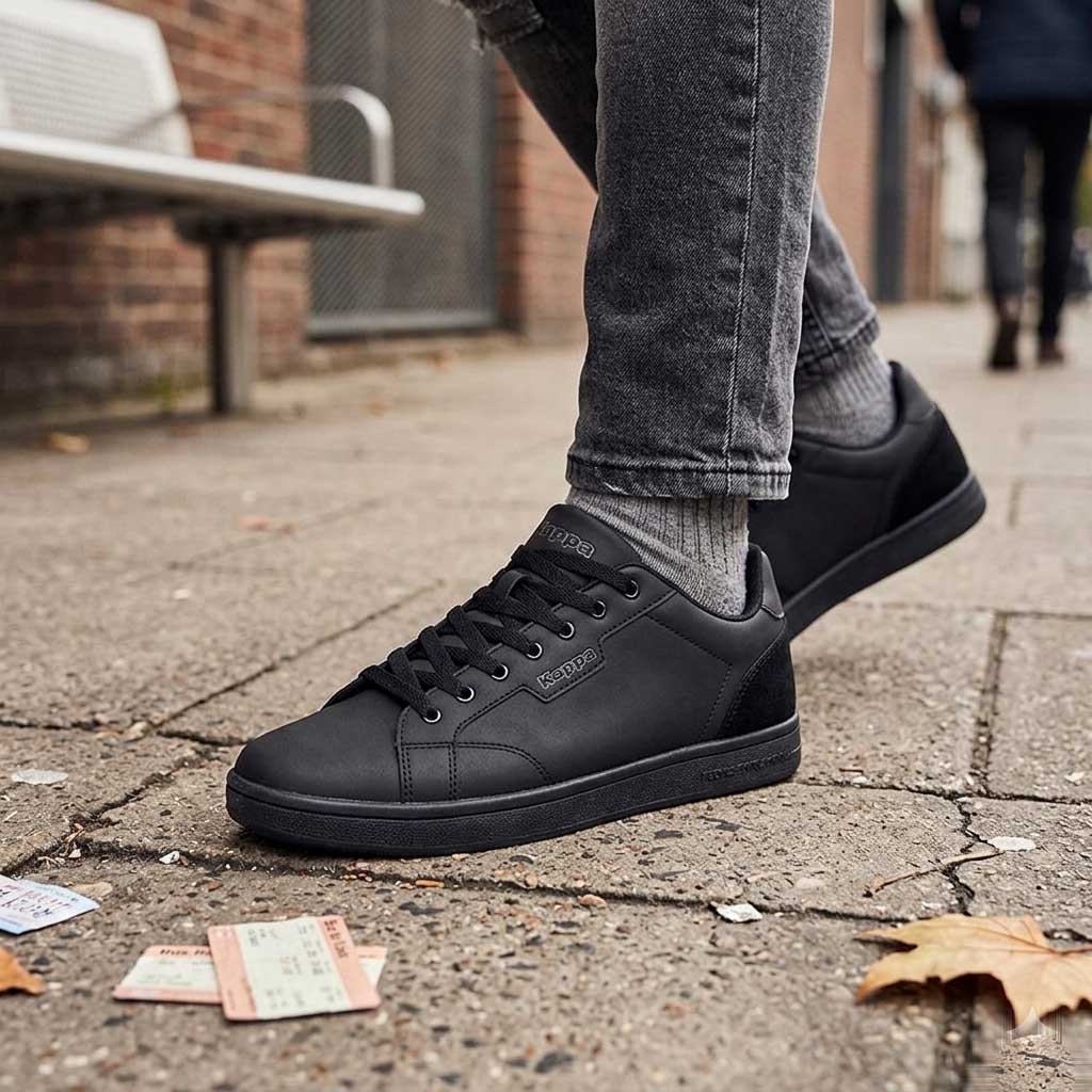 Zapatillas Escolares Negras Juveniles Kappa Logo Tango Jet