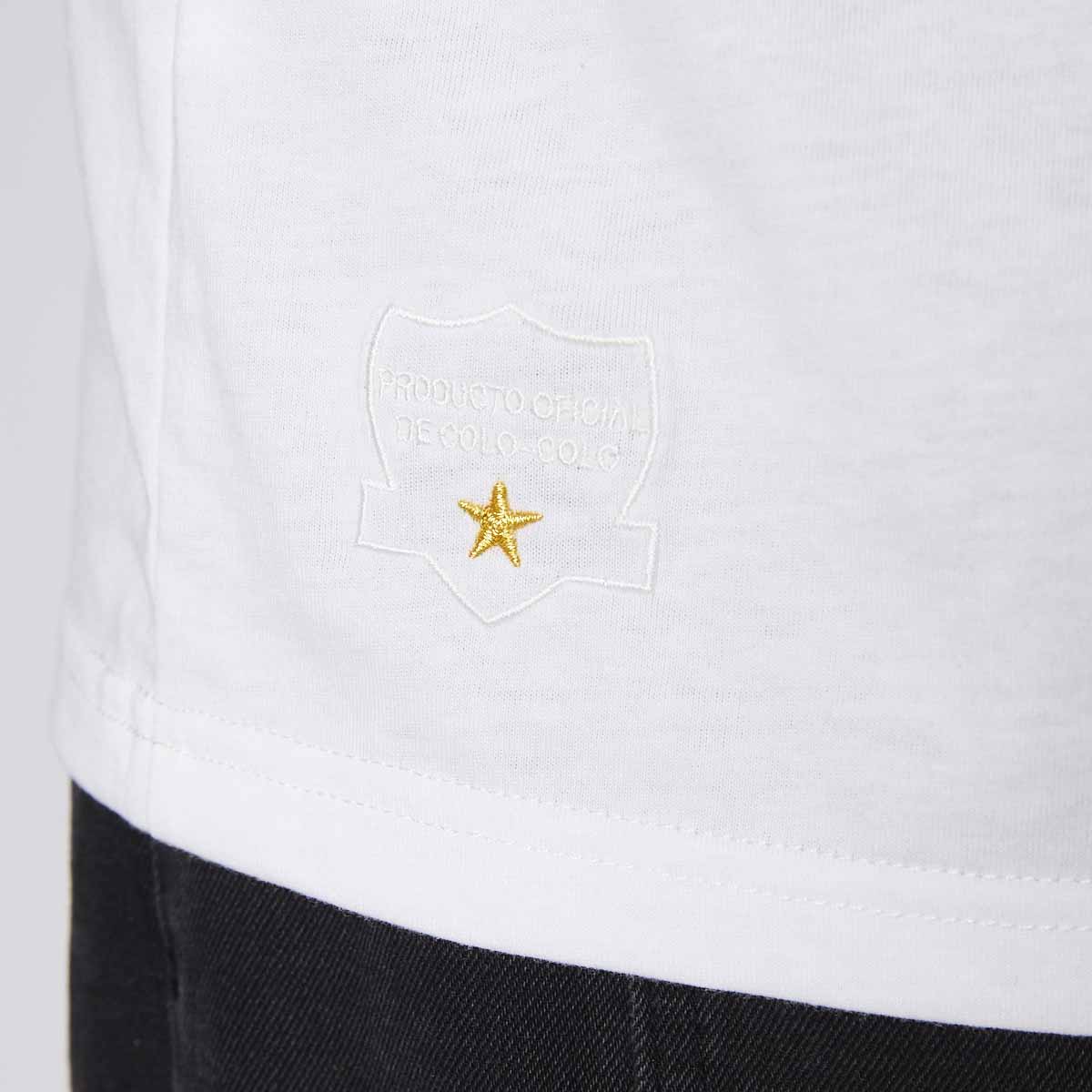 Polera Colo Colo Urbano Hombre Blanco Escudo
