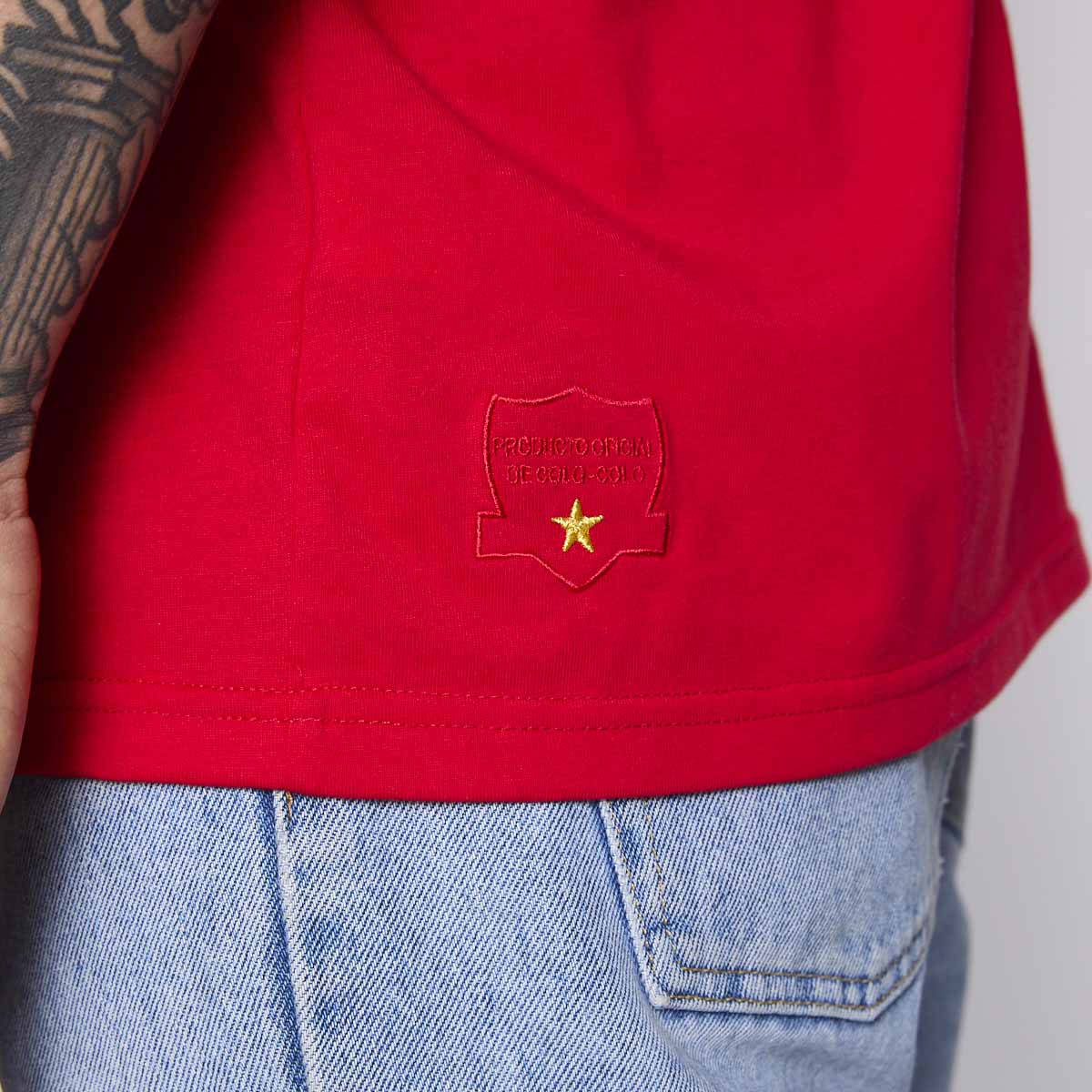 Polera Colo Colo Urbano Hombre Rojo Escudo