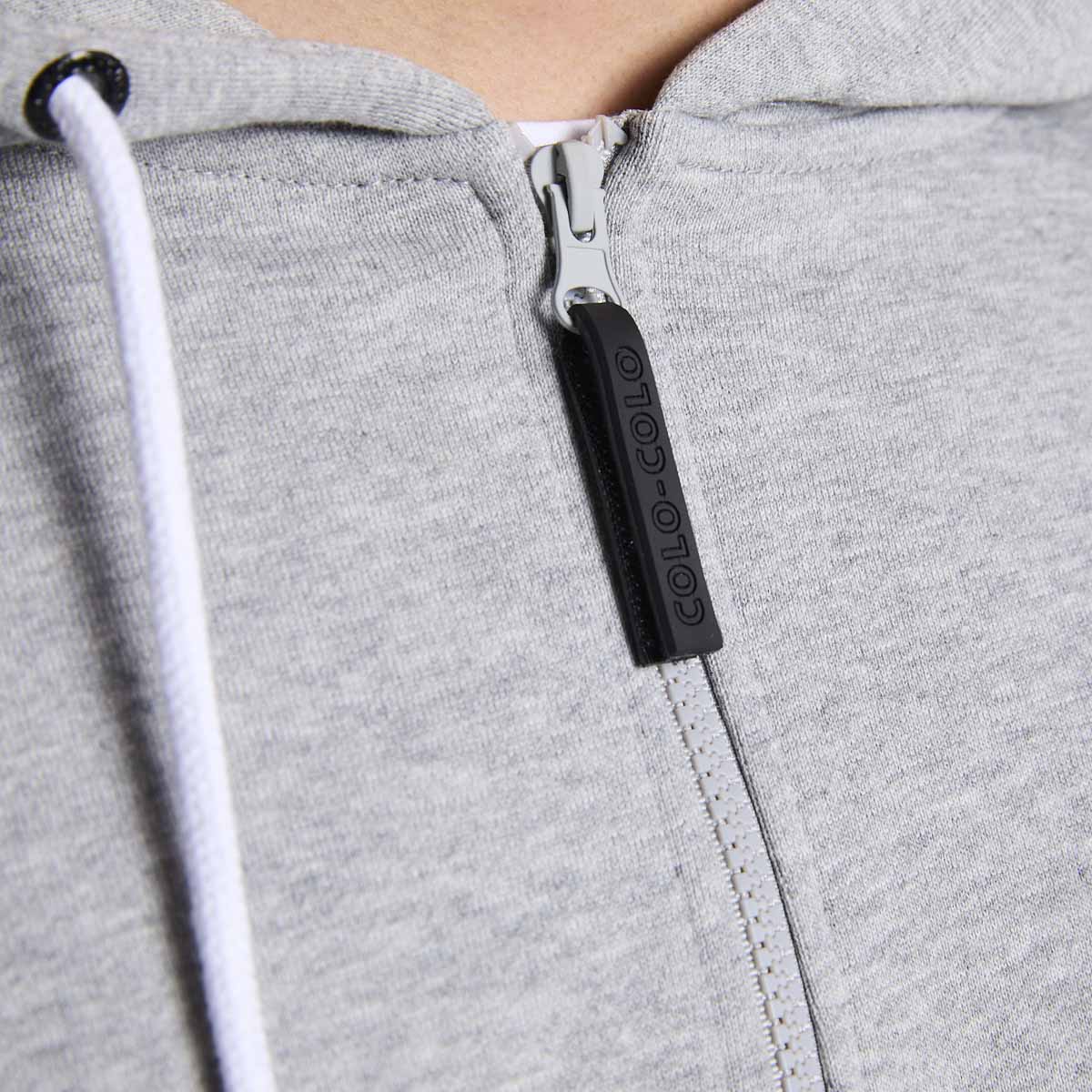 Polerón Colo Colo Urbano Hombre Full Zipper Gris