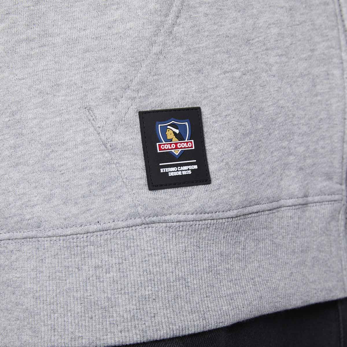 Polerón Colo Colo Urbano Hombre Full Zipper Gris