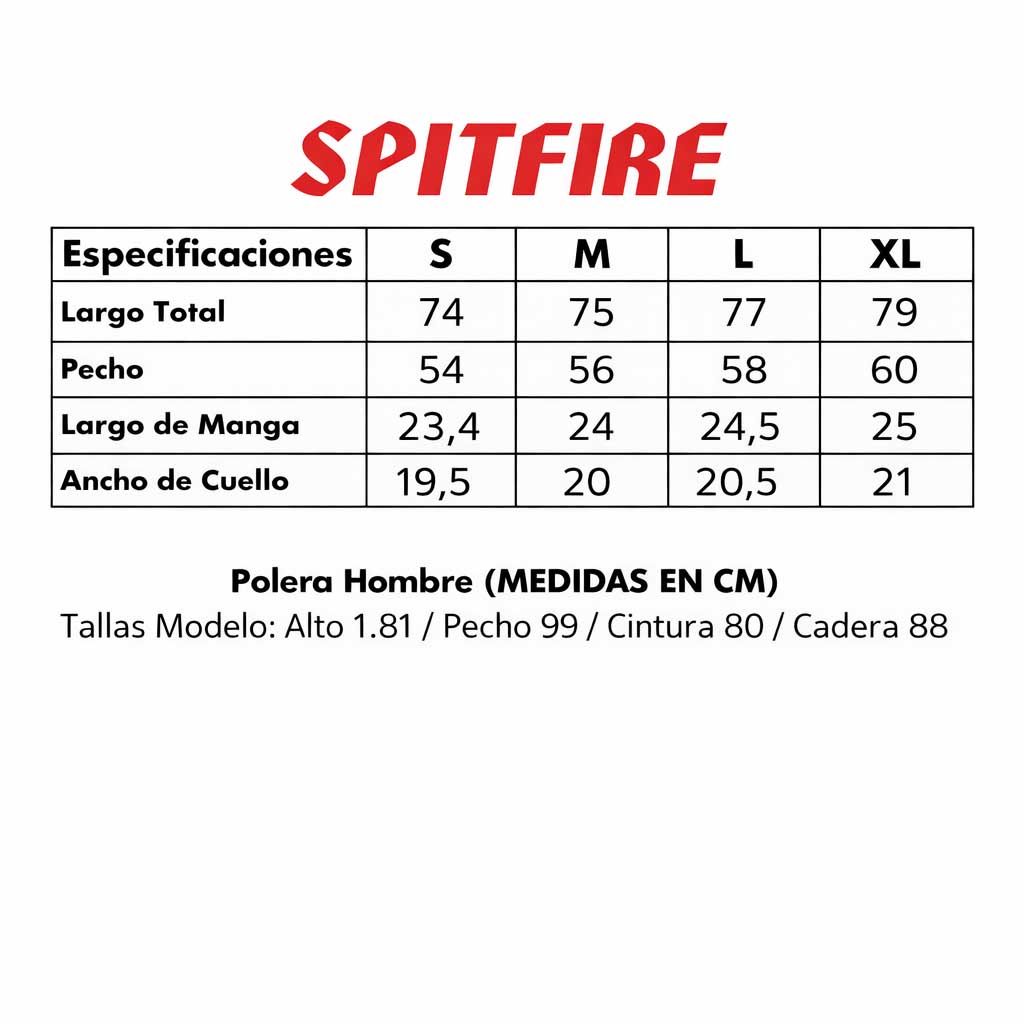 Polera De Hombre Spitfire 1987 Manga Corta