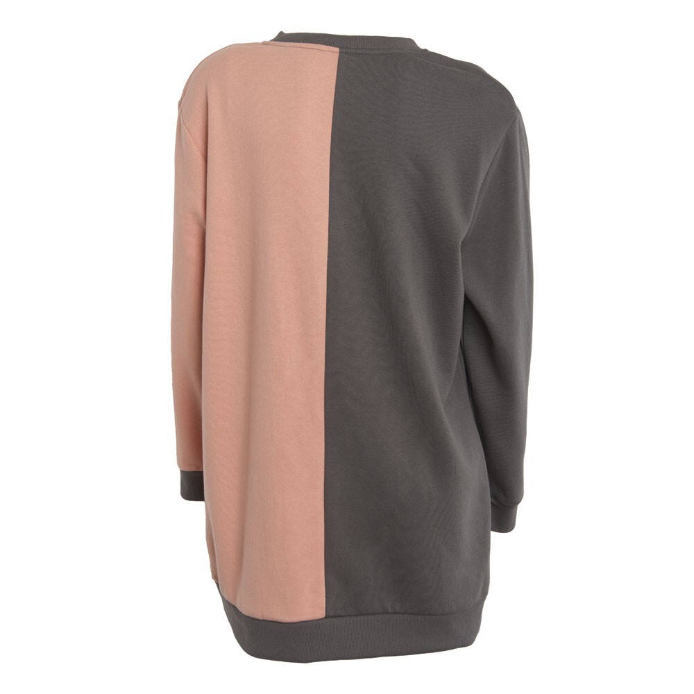 Poleron De Mujer Kappa Oversize Split Gris Naranjo