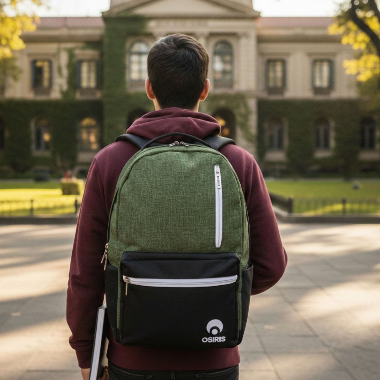 Mochila Osiris Escolar Trabajo Moderna Resistente Verde