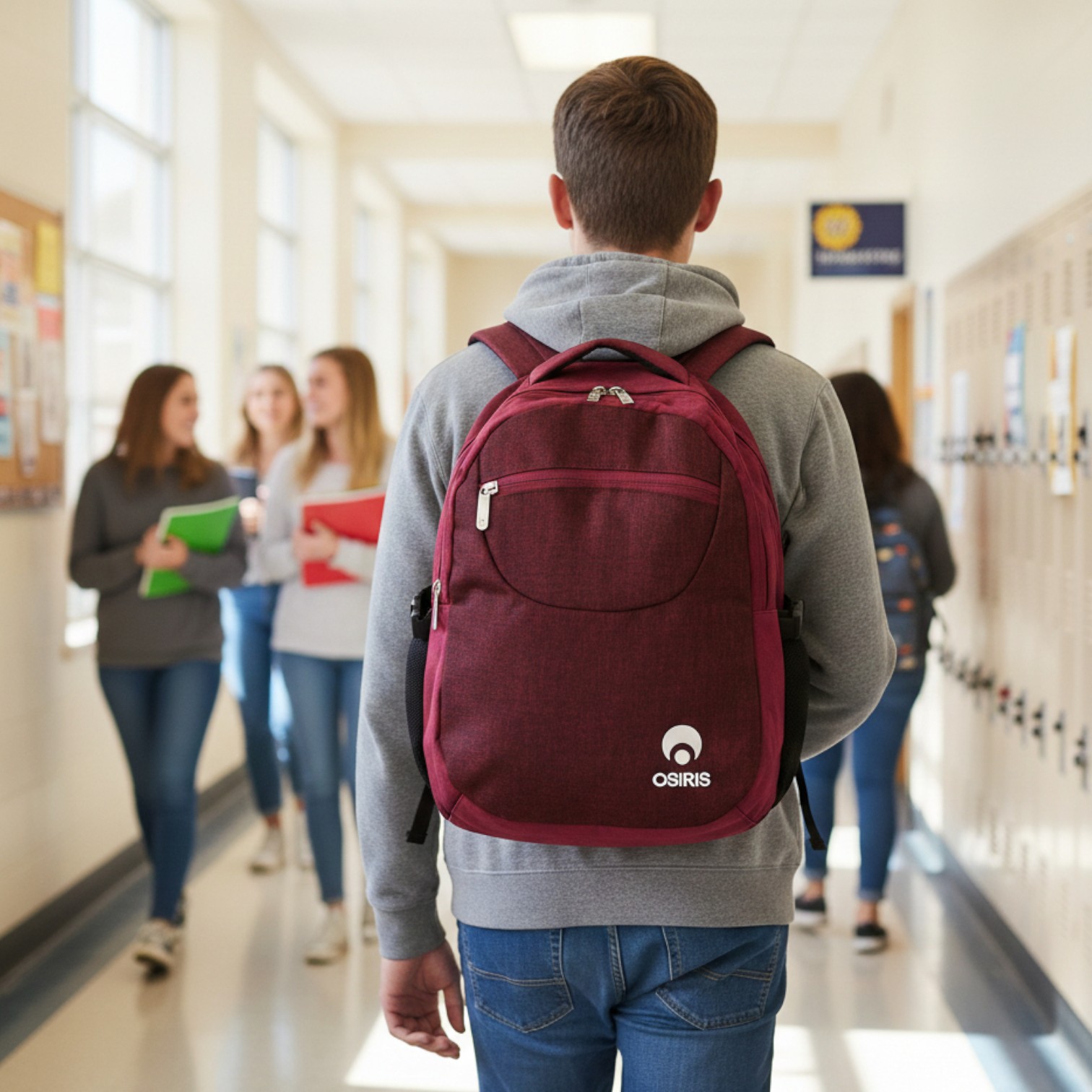 Mochila Osiris Escolar Trabajo Compacta Resistente Rojo