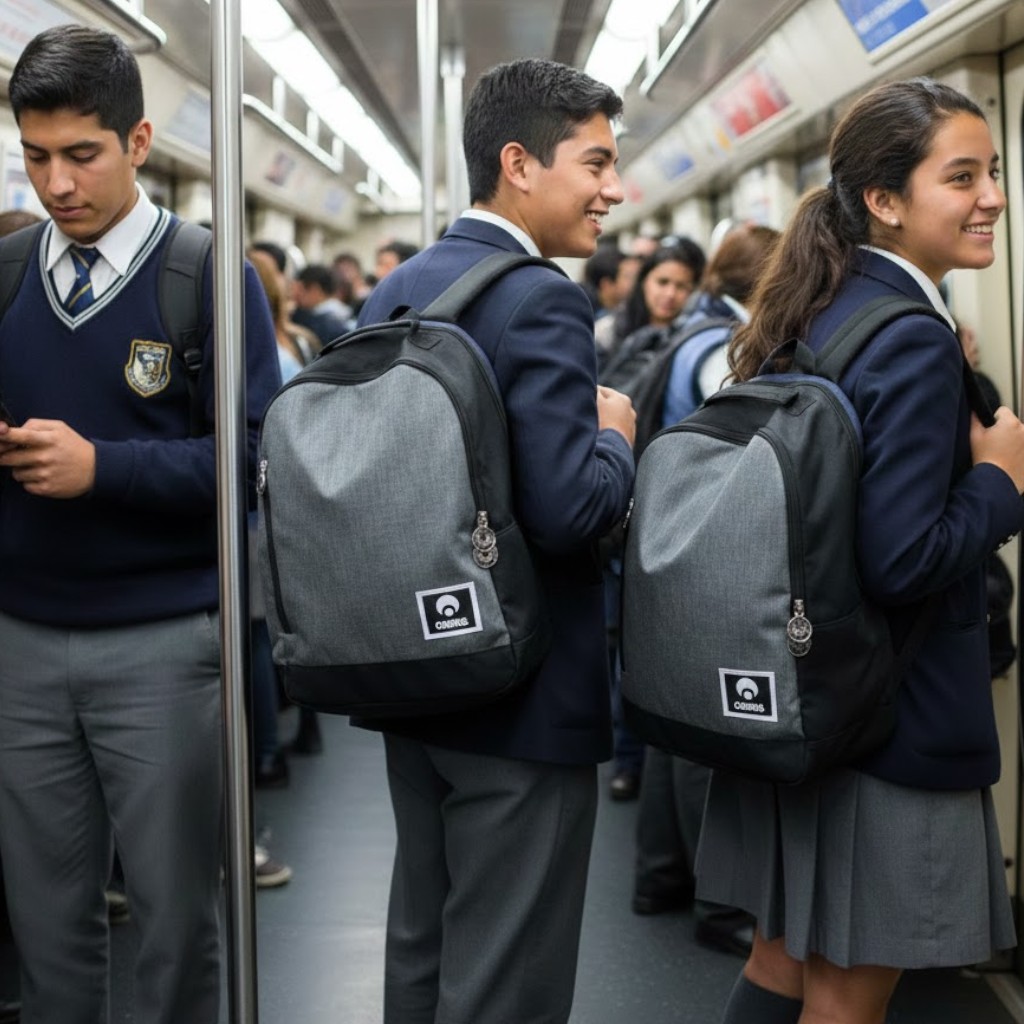 Mochila Osiris Escolar Trabajo Liviana Funcional Gris