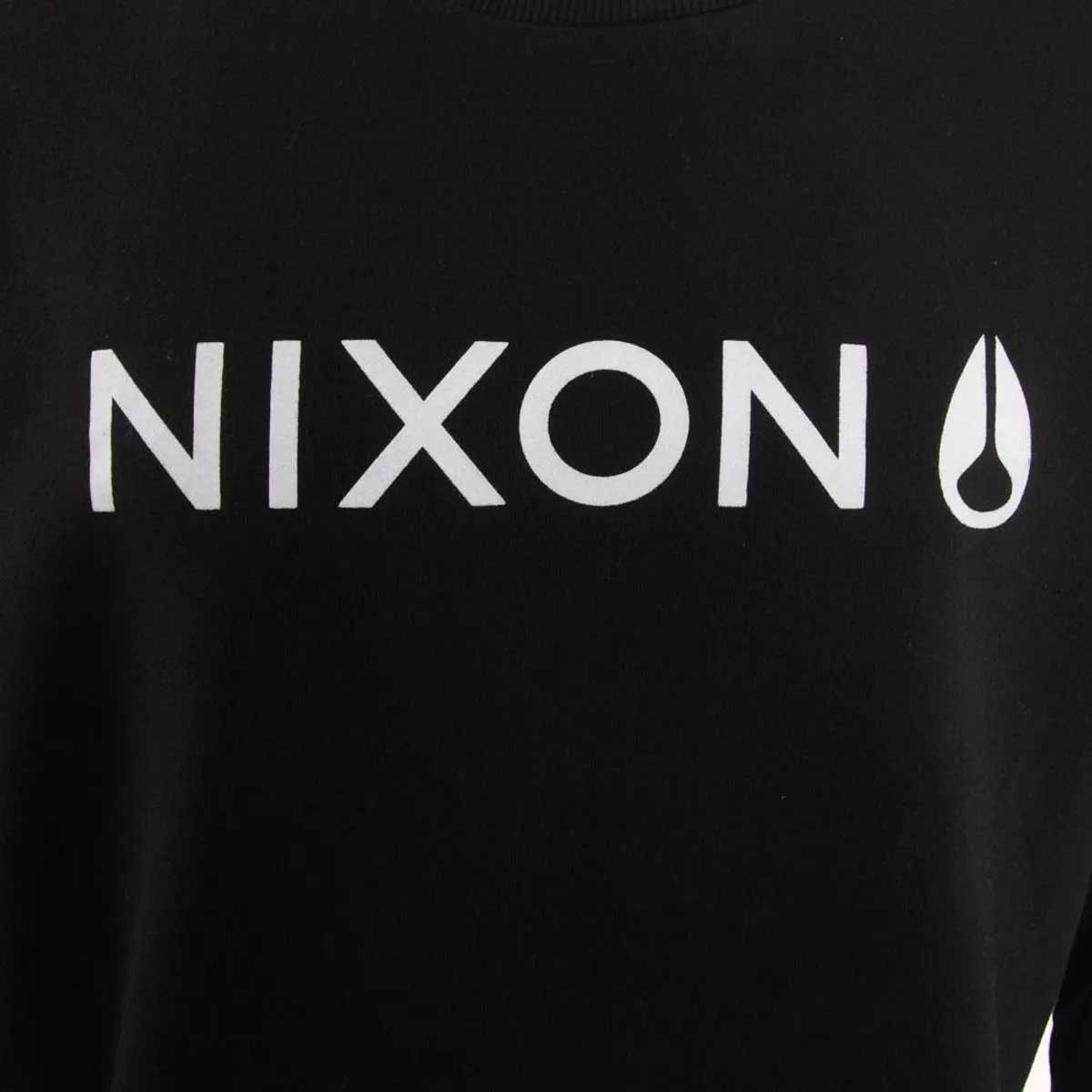 Polerón Hombre Nixon Crew Negro Logo Blanco