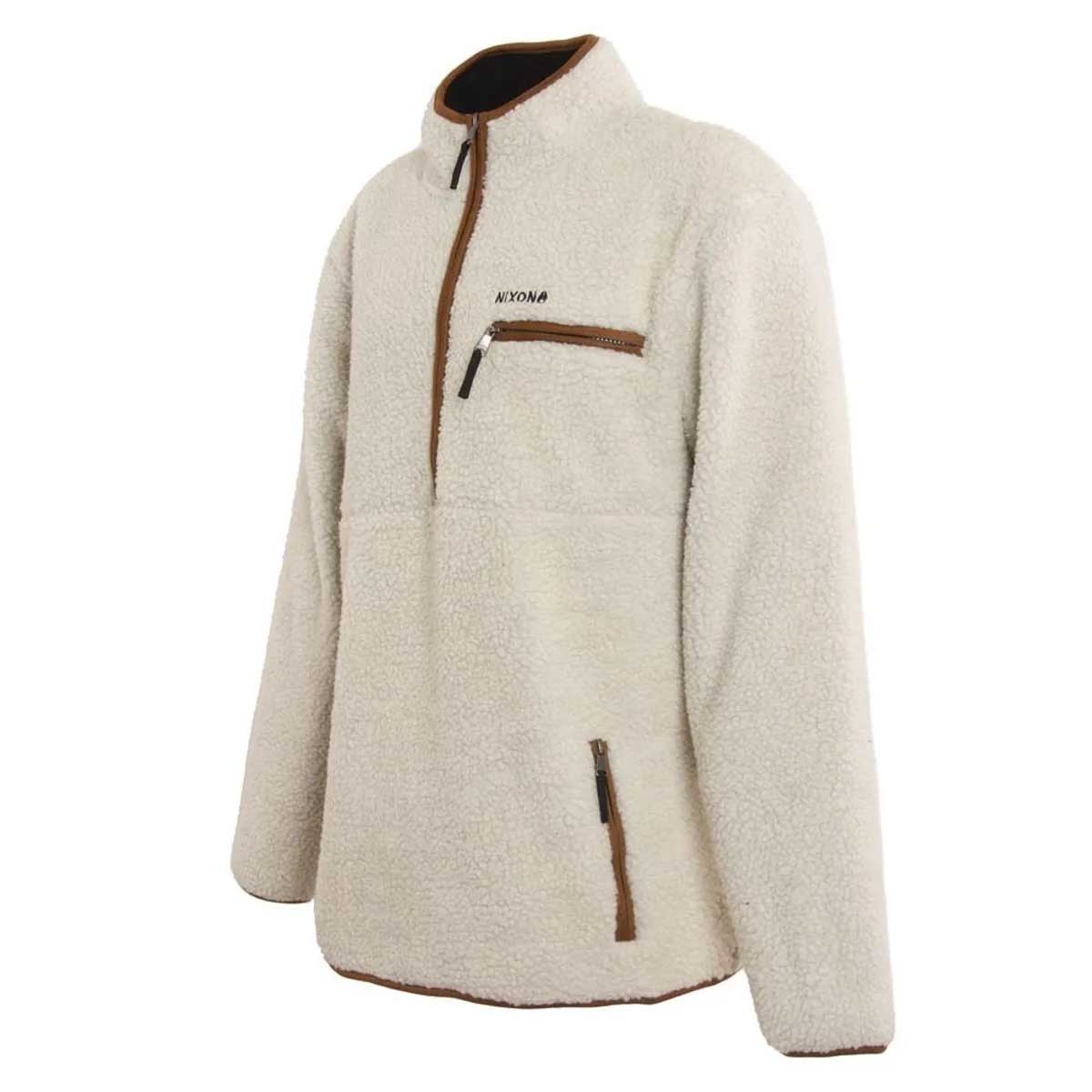 Polerón Hombre Nixon Sherpa Half Zip Beige Brown