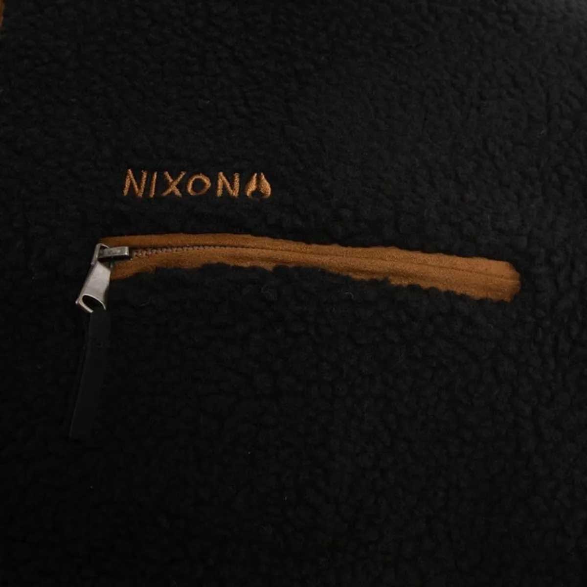 Polerón Hombre Nixon Sherpa Half Zip Negro Brown