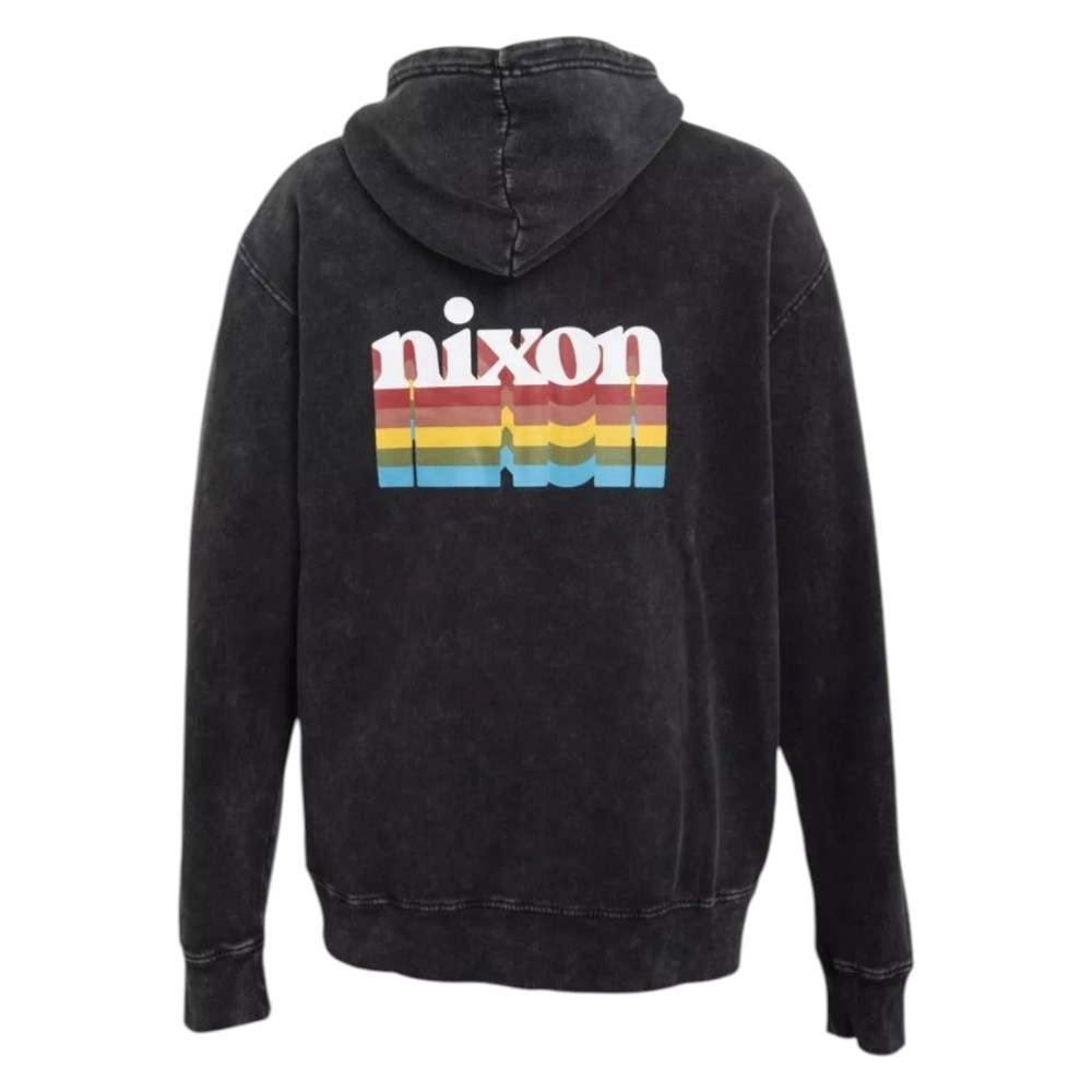 Polerón Zipper Hombre Black Logo Back Rainbow